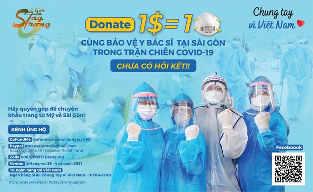 COVID-19 des Vietnamiens aux États-Unis font don de 40 000 masques médicaux à HCM-Ville